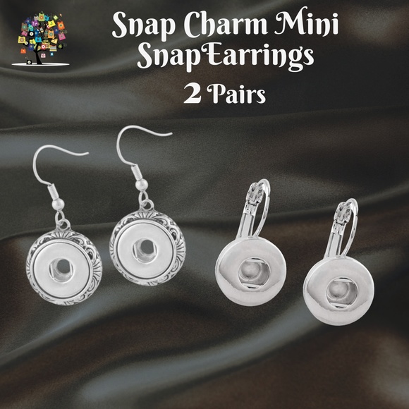 Dragonfly Spirit Designs Jewelry - Snap Charms Mini Petite Earrings for Pierced Ears - Set of 2 Pairs